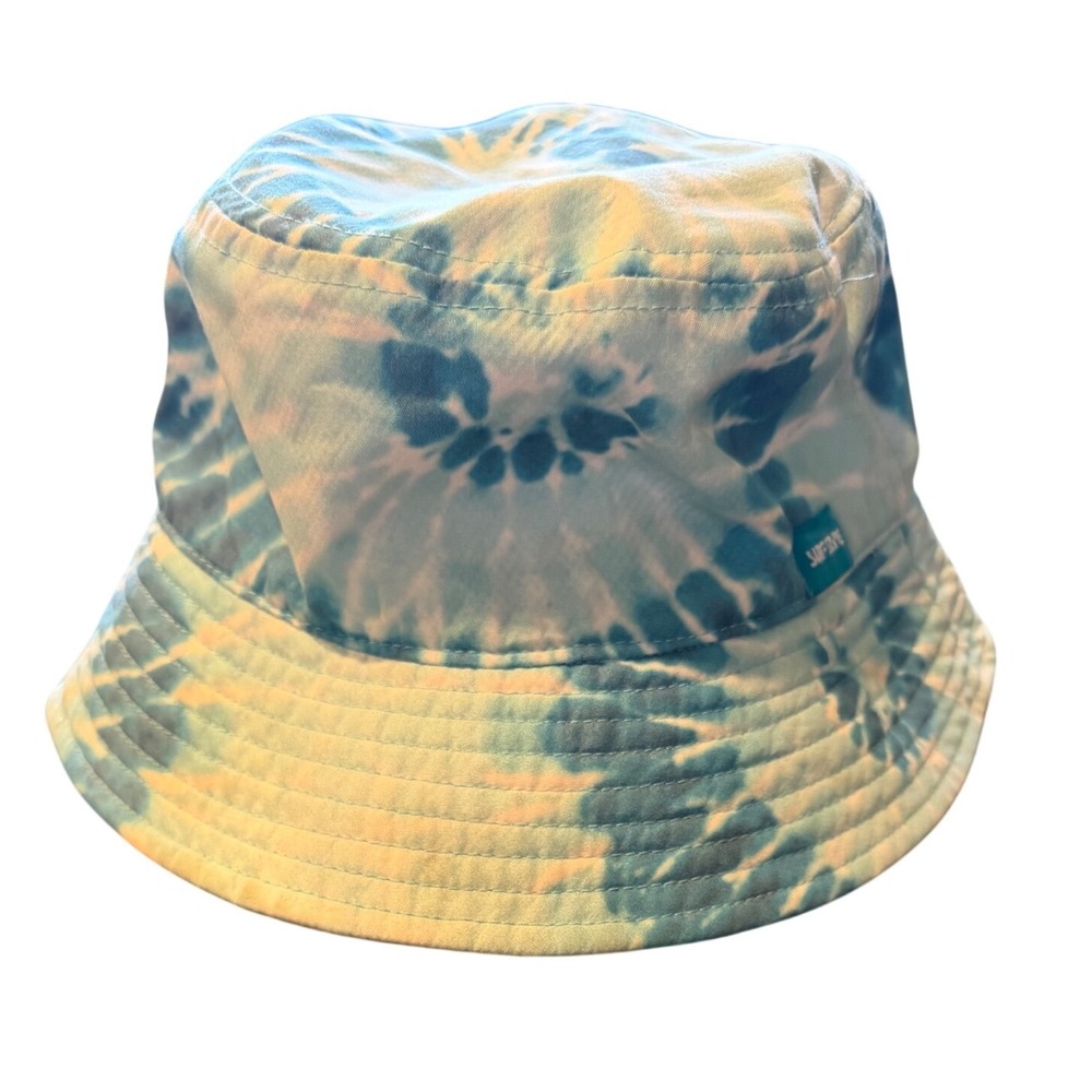 Surf Style Kids Blue White Tie Dye Bucket Hat One Size Fits Most Sun Hat